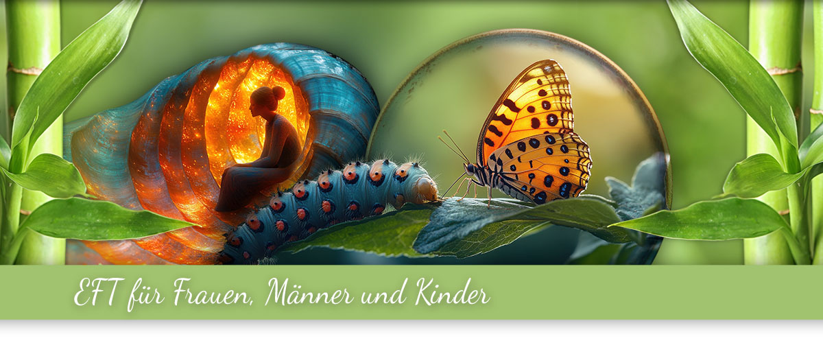 EFT Tapping Bild von einer Raupe die sich zu einem wunderschönen Schmetterling entwickelt